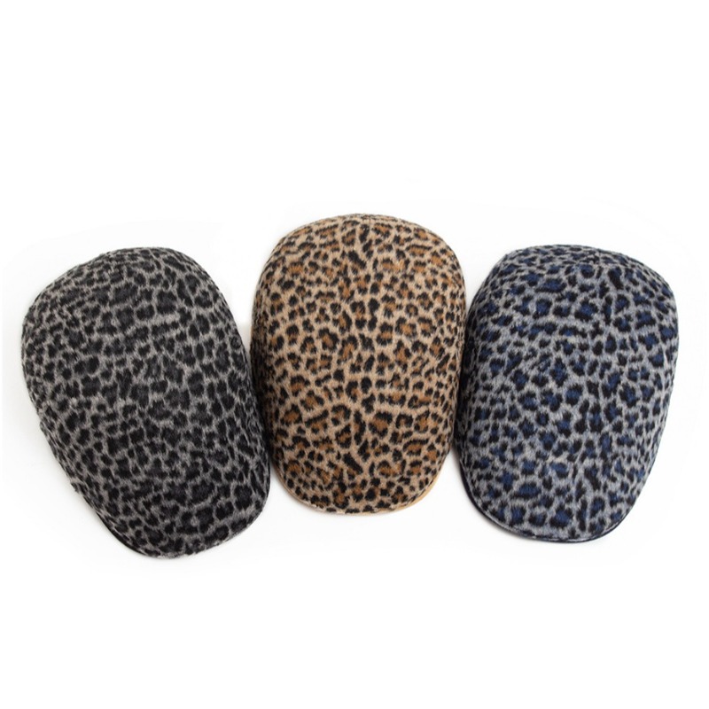 Newsboy Cap Ivy - 1pc Women Men Leopard Print Flat