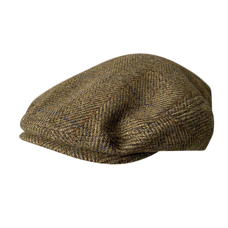 Striped Gray New Wool Flat Cap - Newsboy Cap Ivy 评论和价格