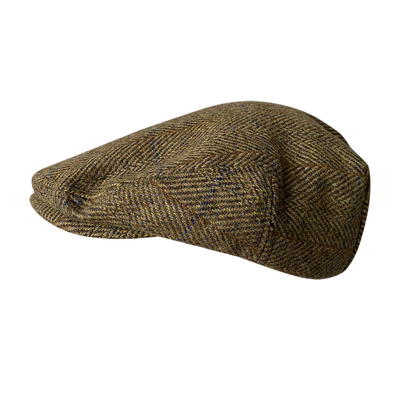 Striped Gray New Wool Flat Cap - Newsboy Cap Ivy 评论和价格