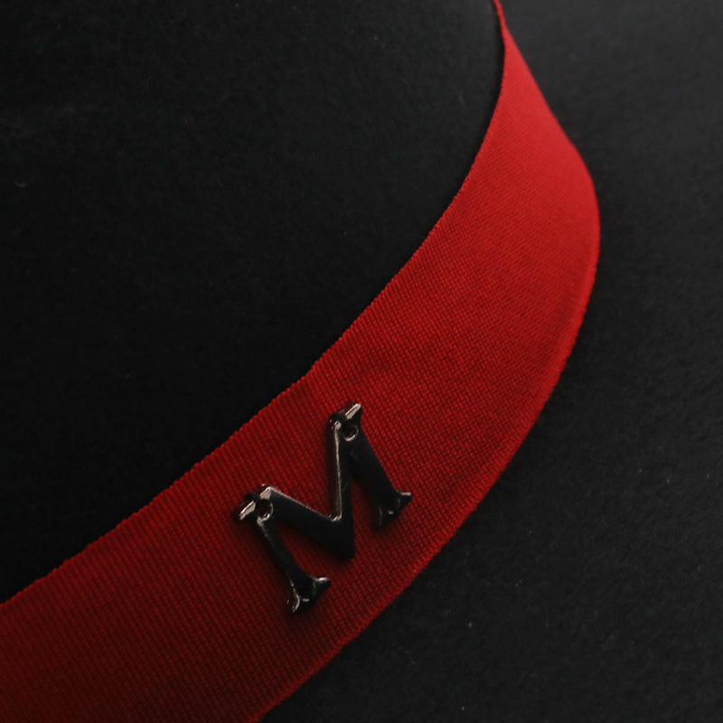 New Outer Black Inner red Wool - Fedora Hat Wool 评论和价格