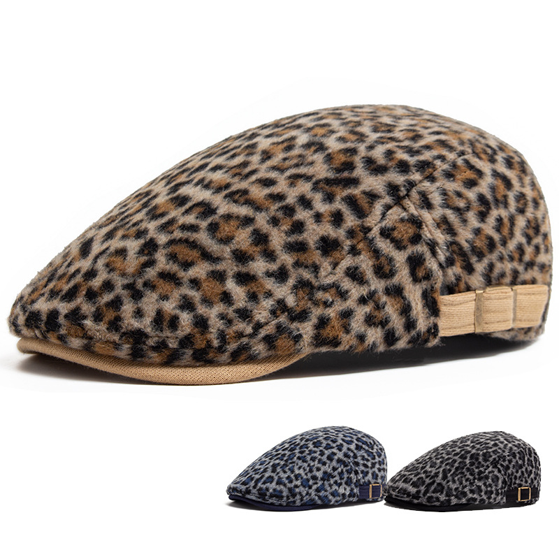 1pc Women Men Leopard Print Fl - Newsboy Cap Ivy 评论和价格
