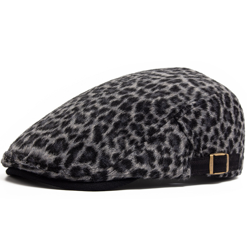 1pc Women Men Leopard Print Fl - Newsboy Cap Ivy 评论和价格