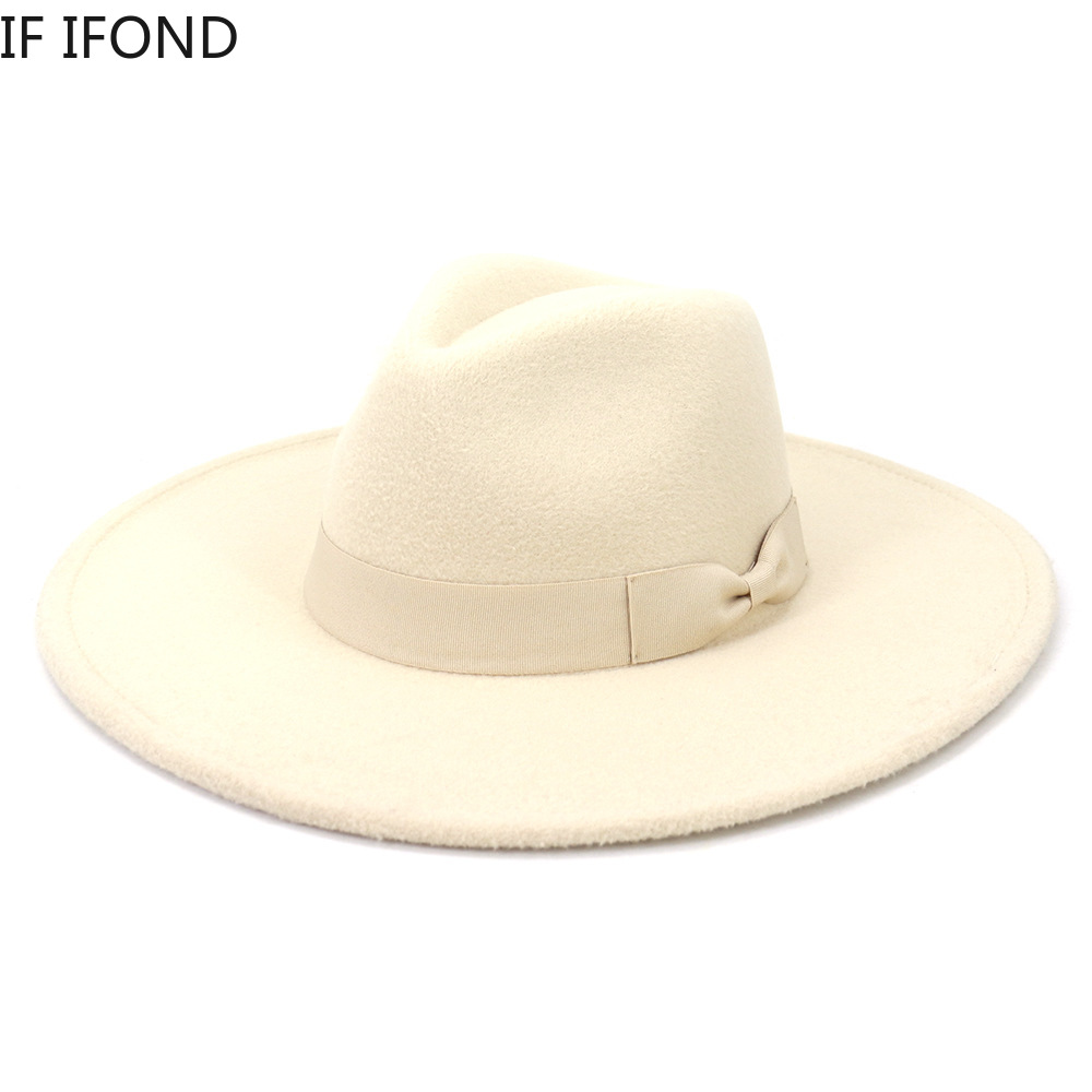 Big Wide Brim Women Hats 2021  - Fedora Hat Wool 评论和价格