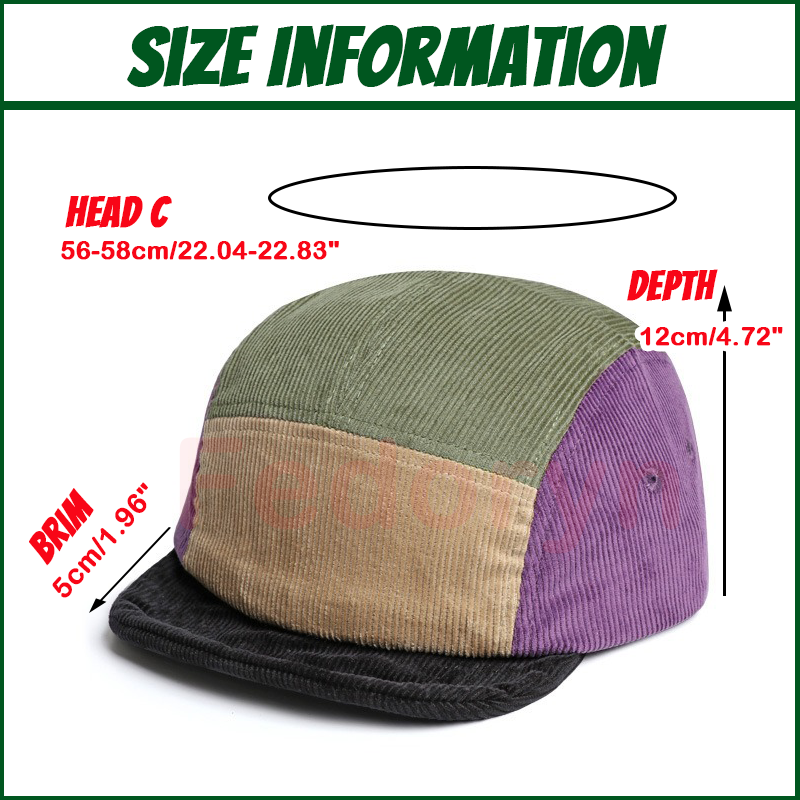 Fedoryn Custom Embroidery Retr - Corduroy Cap 5 Panel 评论和价格