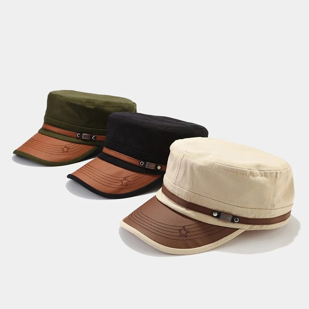Casual Cadet Hat Man Flat Top  - Snapback Hat Flat 评论和价格