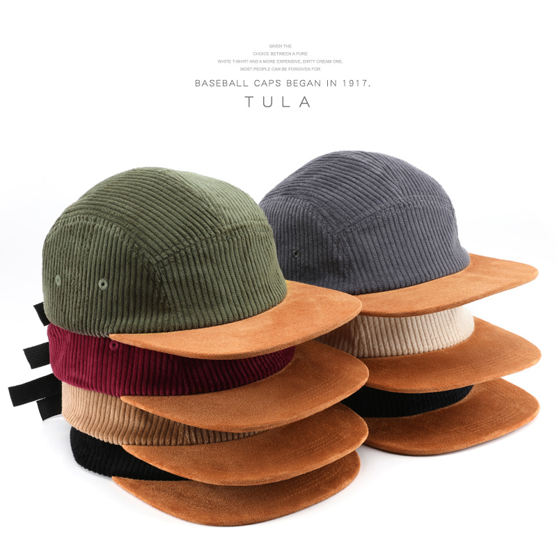 New 5-panel Splicing Corduroy  - Corduroy Cap 5 Panel 评论和价格