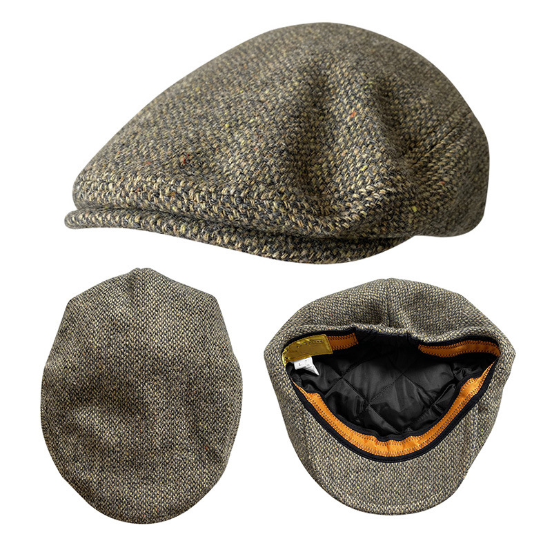 New Wool Flat Cap Men's Golf C - Newsboy Cap Ivy 评论和价格