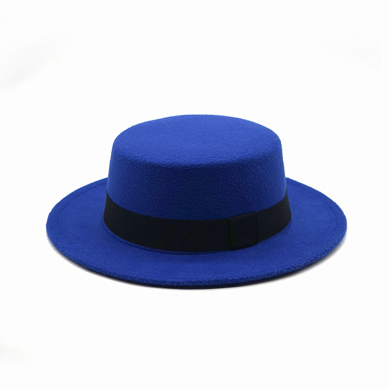 Flat Brim Wool Fedora Black Ri - Fedora Hat Wool 评论和价格