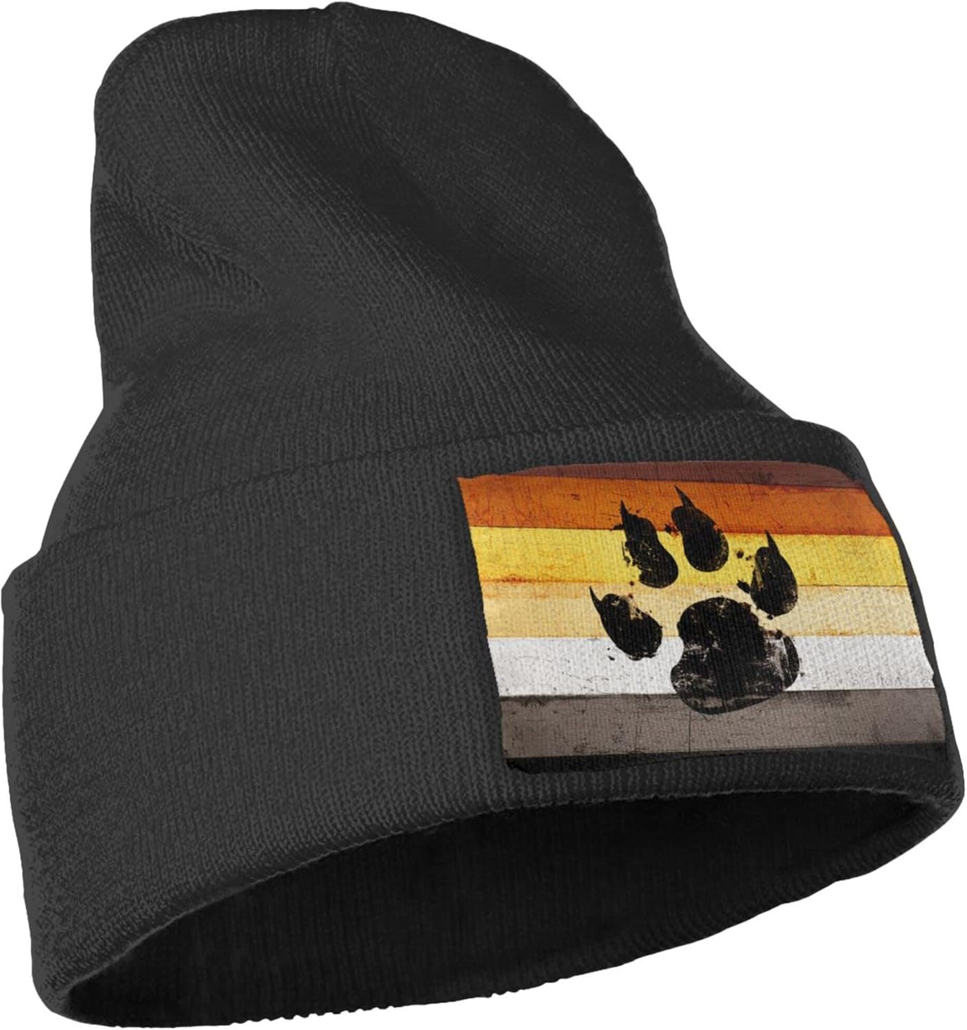 Gay Flag Bear paw LGBT Knit Be - Beanie Cuffed Knit 评论和价格