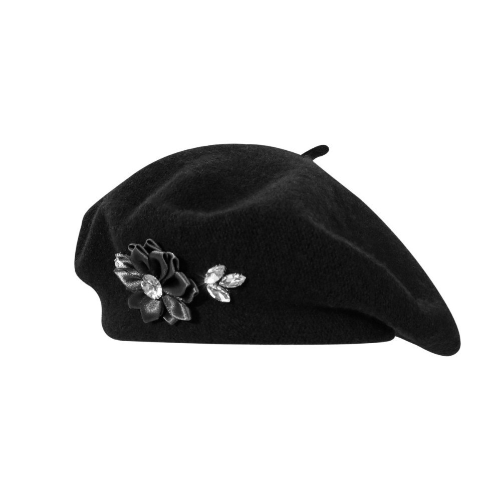 Fashion Solid Color Wool Beret - Beret French Wool 评论和价格