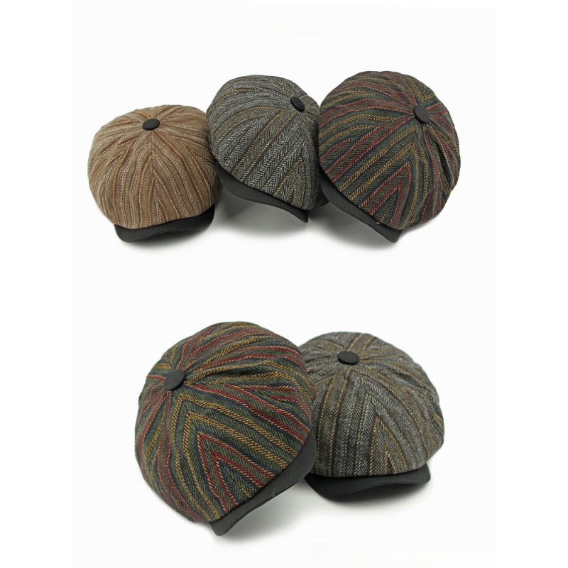 Men Vintage Striped Tweed News - Newsboy Cap Ivy 评论和价格