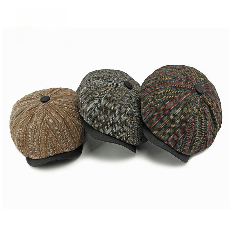Men Vintage Striped Tweed News - Newsboy Cap Ivy 评论和价格
