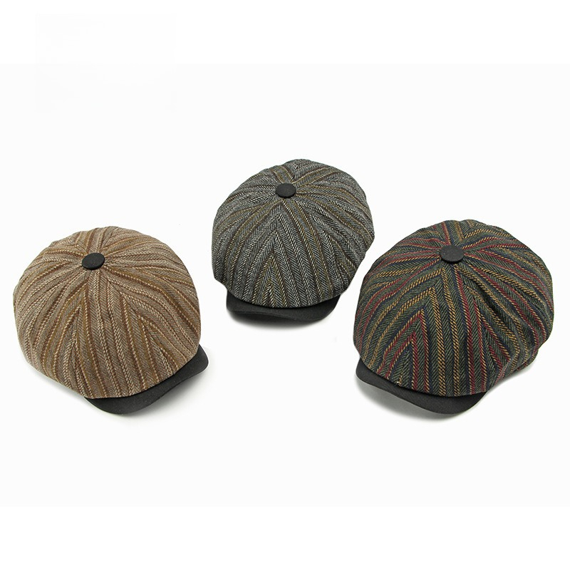 Men Vintage Striped Tweed News - Newsboy Cap Ivy 评论和价格
